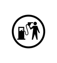 Benzin Yakıt Deposu Oto Sticker Siyah 13*13 Cm