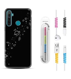 Realme 5i 5 Pro 6i 7 Pro 8 Kılıf Kablo Koruma Spiral Silikon Planet 1620