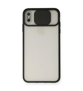 Apple İphone Xs Max Kılıf Palm Buzlu Kamera Sürgülü Silikon - Siyah