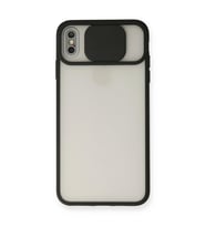 Apple İphone Xs Max Kılıf Palm Buzlu Kamera Sürgülü Silikon - Siyah