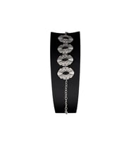 Bileklik, Gümüş Kaplamalı, Ayarlanabilir, Unisex Bileklik ( Siyah Taşlı Bileklik )