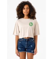 One Piece Anime Santoryu Style Fast Blue Bej Kadın Crop Tshirt
