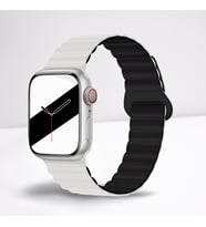 Cosmostech Akıllı Saat Watch için Uyumlu 42MM 44MM 45MM 49MM 1/2/3/4/5/6/se/7/8/ultra Magnetli Kordon ve Kayışı Beyaz(Siyah)