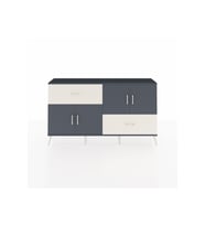 Arges Konsol 3 Raflı 2 Çekmeceli 4 Kapaklı 176x30x99 Antrasit-Antrasit/Aytaşı