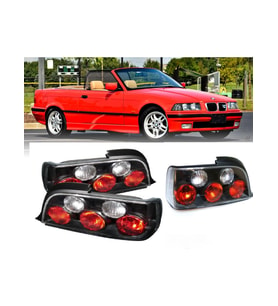 bmw e36 coupe 2 kapı 1992.1997 siyah şeffaf stop lambası