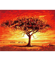 Yaşam Ağacı Sayılarla Boyama Seti 40x50 cm (Tuvale Gerili)