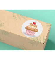 Cupcakes Pastane Kurabiye Etiketi Food Sticker Resimli Tatlı Kek Mat Stıcker 4 Cm- 40 ADET