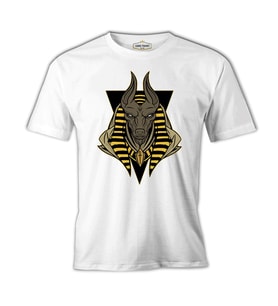 Egyptian God Anubis Beyaz Erkek Tshirt