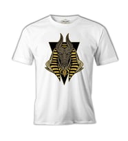 Egyptian God Anubis Beyaz Erkek Tshirt
