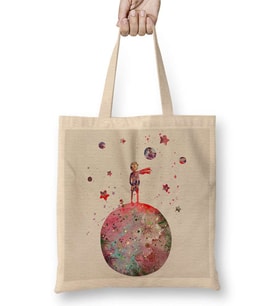 Le Petit Prince Küçük Prens 02 Bez Çanta Uzun Saplı