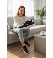 Enoch Erkek Geometrik Logo Detaylı Perfore Burunlu Yüksek Tabanlı Günlük Spor Ayakkabı Sneaker