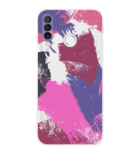 Huawei P30 LiteUyumlu Kamera korumalı Kapak Brushstroke Tasarımlı  Şeffaf Kılıf
