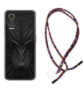 General Mobile GM 21 Pro GM 22 Pro Plus Kılıf Boyun Asklı Rasta Silikon Black Fox 1325