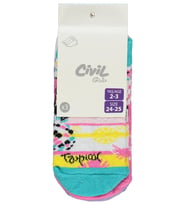 Civil Girls Hello Summer 3'lü 2-12 Yaş Kız Patik Çorap - Standart 6-7 Yaş