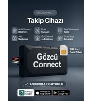 Gözcü Mobil Connect Takip Cihazı Anlık Konum Takibi Geçmişe Dönük Veri Araç Motor Gizli Takip Cihazı Geofenceli (Siyah)