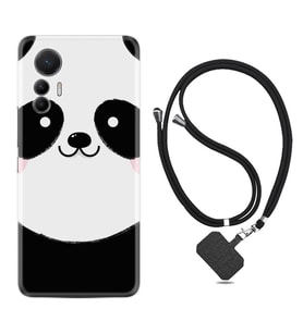 Xiaomi 12 Lite Kılıf Silikon Boyun Askılı İpli Desenli Silikon Sevimli Panda 1794