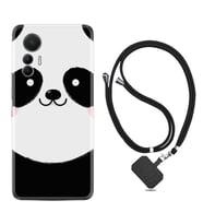 Xiaomi 12 Lite Kılıf Silikon Boyun Askılı İpli Desenli Silikon Sevimli Panda 1794