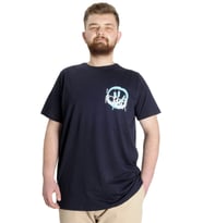Mode XL Büyük Beden Erkek T-shirt FOREVER 23138 Lacivert