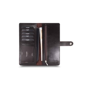Guard Large Croco Kahverengi Kart ve Para Slotlu Hakiki Deri Telefon Cüzdanı Erkek / Kadın P3032