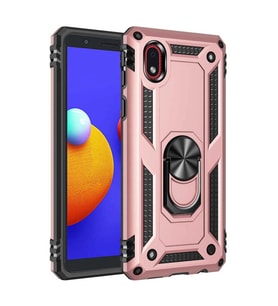 Samsung Galaxy A01 Core Kılıf Sofya Yüzüklü Silikon Kapak - Rose