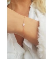 Vaoov 925 Ayar Gümüş Mekik Bileklik (Gold)