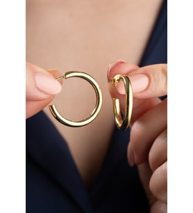 925 Ayar Gümüş Gold Halka Küpe