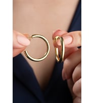 925 Ayar Gümüş Gold Halka Küpe