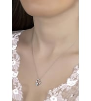 Union Zirconia Kadın Kalp Gözü Gümüş Kolye