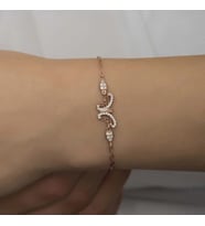 ​Gümüş Rose Kelebek Kadın Bileklik