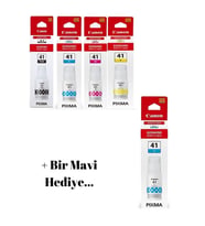 GI41 Pixma G2460 4 Renk Mürekkep Seti + 1 Mavi Hediye GI-41 082 1-