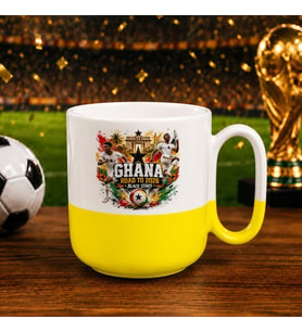 BK Gift Gana Taraftar Temalı 2026 Dünya Kupası Tasarımlı Sarı Joyful Kupa Bardak