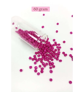 Dökme Cam Kum Boncuk Büyük Boy (6/0) 4 mm - 60 Gram - Açık Mor - BNC130