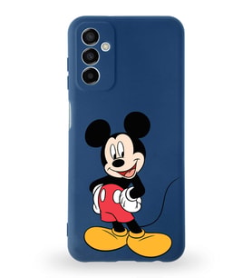 Samsung Galaxy M23 Uyumlu Lansman Kılıf Altı Kapalı İçi Kadife  Mickey Mouse-E Tasarımlı  Kapak (Şeffaf)
