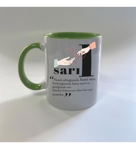 Sarıl Baskılı Yeşil Mega Kupa
