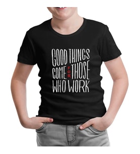 Good Things Come  Siyah Çocuk Tshirt