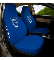 Dacia Uyumlu Penye Kumaş Oto Koltuk Kılıfı Takımı - Ön Arka Servis Kullanımı (Mavi)