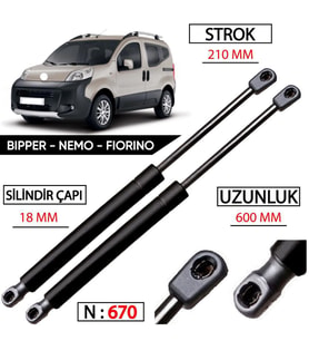 Bipper Nemo Fiorino Bagaj Amortisörü