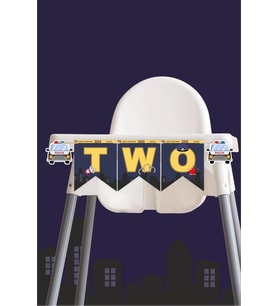 Polis Temalı TWO 2 Banner (Kalın Kağıt) Doğum Günü