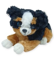 Sesli Peluş Yatan Köpek 25 cm - Siyah Kahve