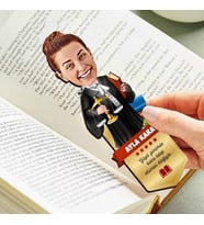 Avukat Kadın Karikatürlü Kitap Okuma Ayracı