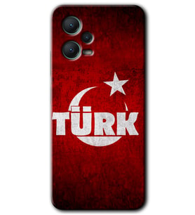 Redmi Note 12 5G Kılıf HD Desen Baskılı Kılıf - Ayyıldız Türk