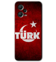 Redmi Note 12 5G Kılıf HD Desen Baskılı Kılıf - Ayyıldız Türk