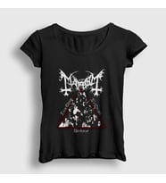 Presmono Kadın Siyah Darkness Mayhem T-Shirt 64421tt