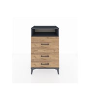 Hyperion Komodin Tek Raflı 3 Çekmeceli 60x44x96 Antrasit-Çam