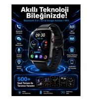 Mey İthalat® Akıllı Saat Tema Değiştirme Uyku ve Sağlık Takibi Sesli Asistan Bildirim Görme Yeni Nes