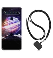 TCL 10L 10 Plus 10SE 20E 20SE 30 L7 Kılıf Boyun Askılı Silikon Super Planet 1797