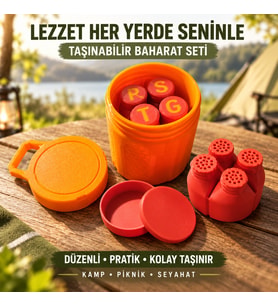 Taşınabilir 4’lü Baharatlık Seti – Mini Kase ve Taşıma Kabı