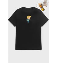 Unisex Cedric Üzümlü Kekim Baskılı T-shirt (Siyah)