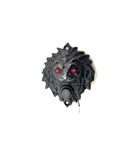 Antika Tarz Dekoratif Pirinç Aslan Kapı Zili - 100x78 mm, Oksit, Led Işıklı