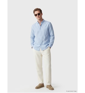 LCW Vision Bej Regular Fit Keten Karışımlı Erkek Pileli Pantolon
